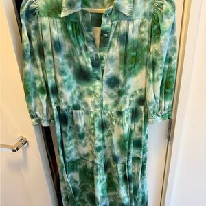 Hunter Bell Green Tie-Dye Dress